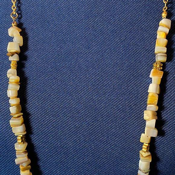 COPY - Natural Agate stone with chain linked necklace, 34" - Picture 6 of 8